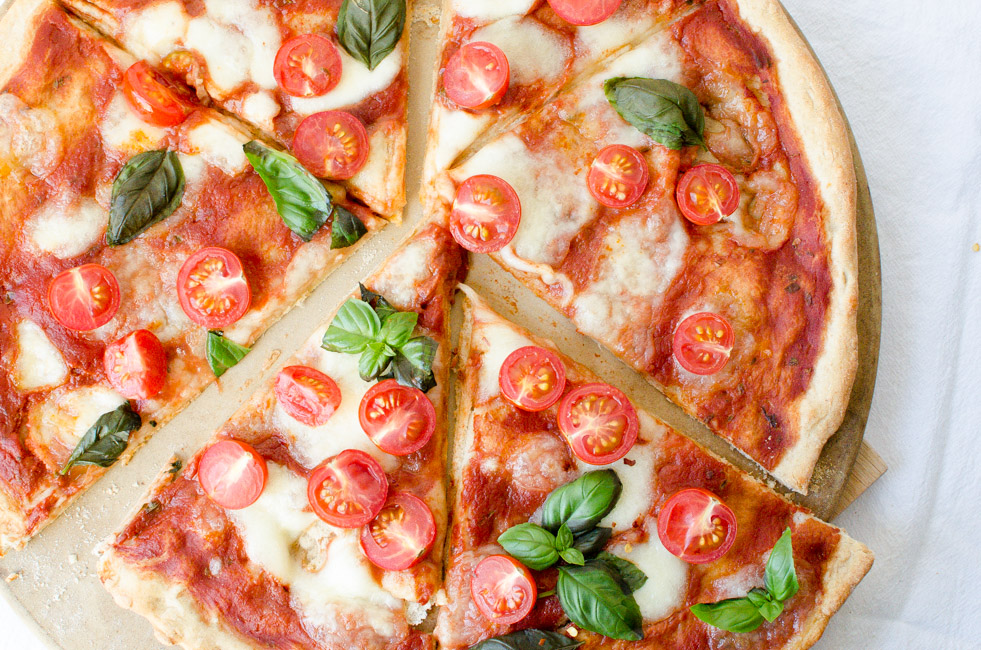 Pizza Margherita With Cherry Tomatoes Pizza Margherita With Cherry Tomatoes