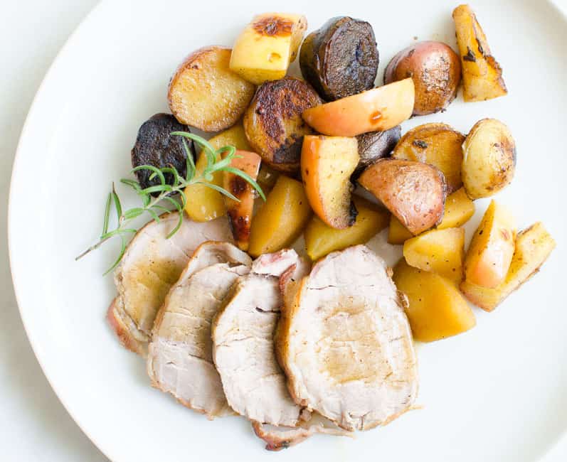 Pancetta-wrapped Pork Loin with Apples