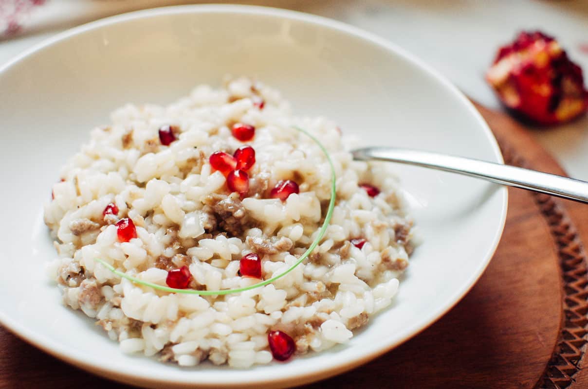 Pomegranate sausage risotto| Very EATalian 