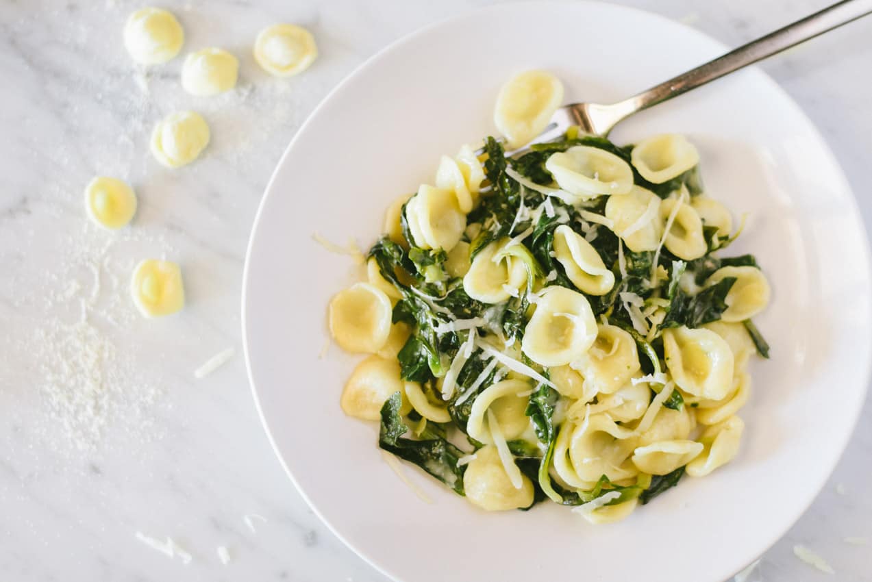 Cat's Ear Greens and Asiago Cheese Orecchiette | Very EATalian