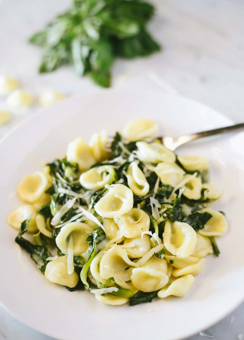 Cat's Ear Greens and Asiago Cheese Orecchiette | Very EATalian