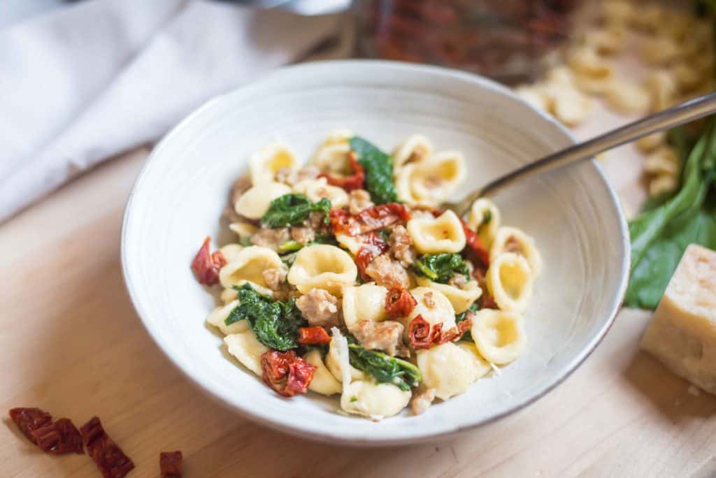 Orecchiette with Sausage, Broccoli Rabe, and Sun-dried Tomatoes | Very EATalian-8