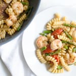 Fusilli with Asparagus, Shrimp, and Cherry Tomatoes
