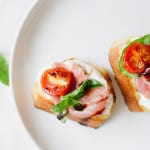 Prosciutto and Burrata Cheese Crostini